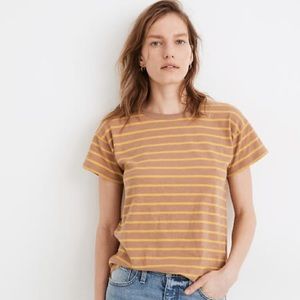 Madewell Stripe Crewneck Ringer T-Shirt - Size L